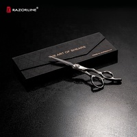 Logo personnalisé pour kit de ciseaux de coiffure professionnels de 6 pouces 9CR, roulement à billes CNC, acier inoxydable japonais 440C
