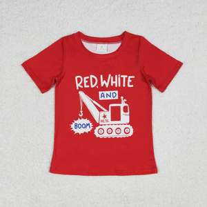7 camisetas con rayas azules y rojas para bebés, niños y niñas, con estrellas del 4 de julio - Product Image 3