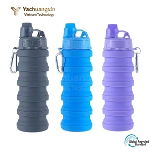Bouteille d'eau pliable en silicone 1L, pliable, pour la randonnée en plein air, le camping, portable, violet noir - Product Image 2