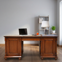 Bureau d'écriture de Style classique, en bois de teck massif, de couleur marron moyen, avec 2 rangement