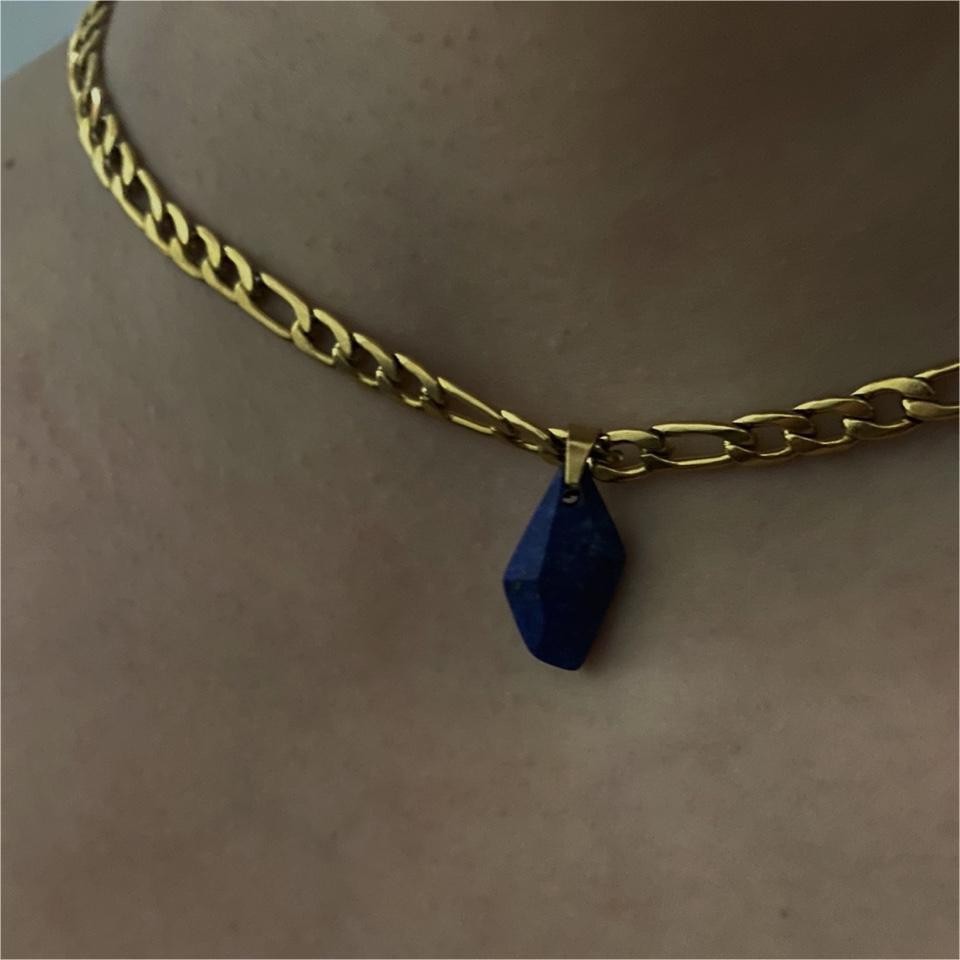 Lapis lazuli géométrique (chaîne Figaro)