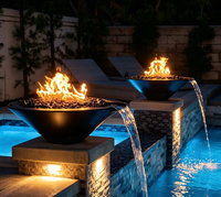 Brasero d'extérieur en acier Corten à tension universelle 110-230V avec finition rouillée écologique, durable, résistante à l'eau et au feu