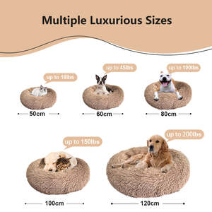 Atacado Almofada Pet Plush Soft Donut Dog Bed Acessórios Lavável Sofá Calmante Grande Personalizado Luxo <span class=keywords><strong>Cat</strong></span> Dog Pet Bed - Product Image 5
