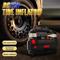 Compresseur d'air 12V à double cylindre 120W 100psi en ABS pour voitures - Gonfleur rapide de pneus avec lumière LED et moniteur de pression des pneus 30 min