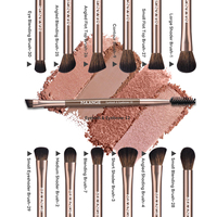 MAANGE Lot de 19 pinceaux de maquillage en gros, marque privée, pour les yeux, poudre libre, fond de teint, ensemble professionnel