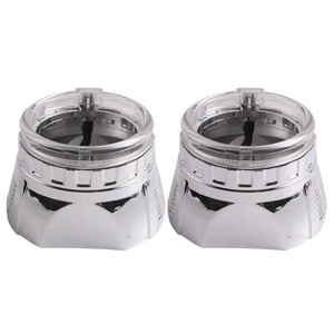 2.5 Inch Lens <b>Projector</b> Silver Shroud With LED Angel Eyes White Car Accessories Led Lens Cover - Product Image 1