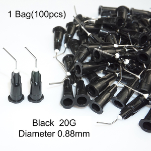 100 agujas dispensadoras de punta roma precurvadas negras de 20g - Product Image 3