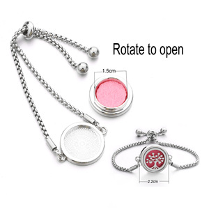 Venta caliente de acero inoxidable aromaterapia aceite esencial hueco Árbol de la vida caja Perfume difusor Anti-mosquito ajuste <span class=keywords><strong>pulsera</strong></span> - Product Image 6