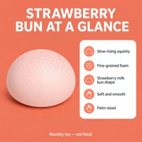 Jouet anti-stress en forme de pain au lait et aux fraises, moelleux et à remontée lente, parfumé, pour adultes