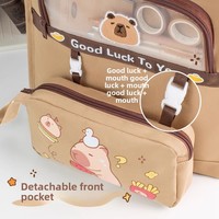 Sac de Tutorat Capybara Cartoon, Sac Fourre-tout pour Livres, Porte-documents, Sac d'École, Sac d'Art avec Fermeture Éclair