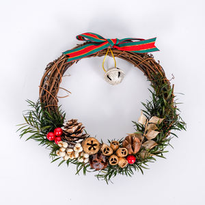 Ornamenti natalizi ghirlande ghirlande per la porta d'ingresso decorazioni <span class=keywords><strong>rose</strong></span> conservate con fiori secchi - Product Image 2