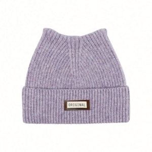 Wholesale in Stock High Quality Wool <b>Winter</b> Thickened Warm Cute Cat Ear Women Knitted Beanies Square Beanie <b>Hat</b> - Product Image 6