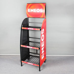 Estante de exhibición de piso de metal, estructura de tres capas para botellas de aceite de motor, lubricante automotriz, organizador de soporte de almacenamiento al por menor - Product Image 3