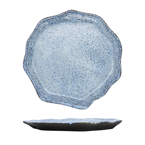 Piatto Piano Oyster Granilla 27 Cm in Ceramica Blu Maculata per Servizio da Tavola - Product Image 2