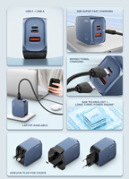 Chargeur mural LDNIO Q6 45W GaN PD QC3.0, adaptateur de charge super rapide, 3 ports, prise EU UK US, chargeur de voyage portable, téléphone portable