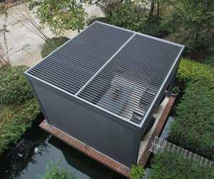 Pergola de jardin bioclimatique Double persiennes Toit électrique manuel Tailles multiples Système d'éclairage à LED résistant aux intempéries - Product Image 4