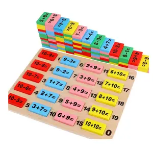 Mainan Operasi Matematika Pendidikan Dini Prasekolah Anak-anak Baru Permainan Domino Matematika Kayu