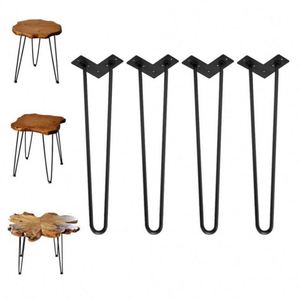 Patas de Horquilla Wekis de Metal Negro Satinado, 2 Varillas de Latón de 12mm y 8 Pulgadas, para Proyectos de Bricolaje en el Hogar, para Cafeterías, Salas de Estar y Hospitales - Product Image 1