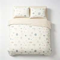 Parure de lit d'hôtel personnalisable en fibres, 4 pièces, taille américaine complète, 500 fils, style américain, imprimé floral, vente en gros en vrac pour