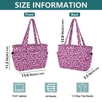 Sac fourre-tout rose imprimé léopard, imperméable, design personnalisé, grand format, portable, pour le voyage et le shopping, sac à bandoulière pour femme avec poignée