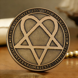 เหรียญที่ระลึก<span class=keywords><strong>วง</strong></span>ดนตรีแบบกำหนดเอง |   เหรียญโลหะรูปหัวใจแบบสั่งทำพิเศษ, เหรียญที่ระลึกโบราณแบบ 2 มิติ/3 มิติ - Product Image 1