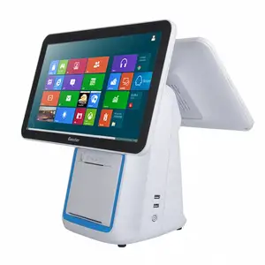 Nieuwe Android Windows Pos Systeem 15.6 Inch Windows Dual Touch Screen All In One Pc Pos Terminal Met Printer