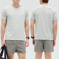 T-shirt personnalisé pour homme en nylon tissé imprimé, à séchage rapide, à manches courtes, col rond, haute élasticité, respirant, pour la course et l'entraînement estival