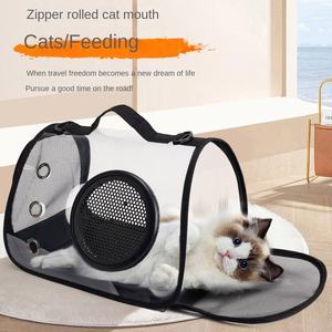 Transparent Plastic Cat Backpack Zipper Breathable Space Capsule Design Polyester for Small Dogs Household Use Carrying - Product Image 3