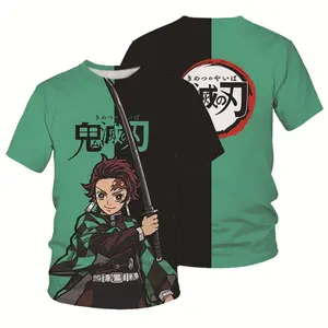 13styles Kimetsu no Yaiba Makomo Sabito Akaza Enmu Himejima Kamado Tanjirou Kamado Nezuko 3D Print Demon Slayer T shirt