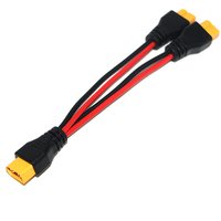 12AWG 1*XT60 Stecker auf 2*XT60 Buchse Y-Verteiler Stromverlängerungskabel für RC Auto UAV Quadcopter