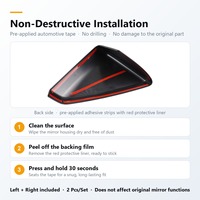 Coques de rétroviseurs latéraux en fibre de carbone ABS STEELTIGER pour Cybertruck 2024-2025, 1 paire, protection des rétroviseurs latéraux