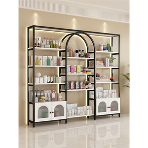 Présentoir Métallique Multi-Niveaux Minimaliste pour Cosmétiques et Produits de Beauté avec Éclairage – Idéal Salons de Coiffure et Esthétique – Offre Spéciale - Product Image 2