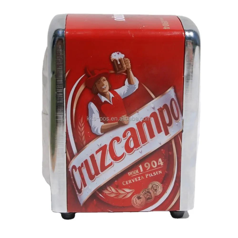 CRUZCAMPO Square Metal Napkin Holder with Plastic Menu Holder