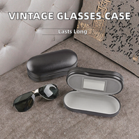 À la mode Double Couche Étui À Lunettes Multifonctionnel Vintage Métal Cuir PU Classique Rectangle Forme Lunettes Cadres Cas