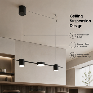 Modern Iron Led Pendant Light 70 Cm 21 W Neutral <b>White</b> <b>Acrylic</b> Shade For Dining Room Kitchen Island Home Decor - Product Image 4