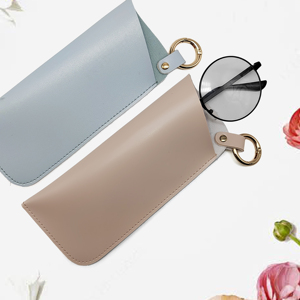 Sac de rangement pour <span class=keywords><strong>lunettes</strong></span> de soleil à la mode en plein air pour prendre des photos <span class=keywords><strong>étui</strong></span> à <span class=keywords><strong>lunettes</strong></span> en cuir anti-perte avec porte-clés rond pour sac suspendu - Product Image 3