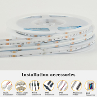 Smarte APP WLAN-Steuerung RGB RGBW COB LED-Lichtstreifen 5m 10m Rolle Kupfer 10mm 12mm PCB Dimmbar Hohe Lumen für Zuhause, Bar, Einkaufszentrum