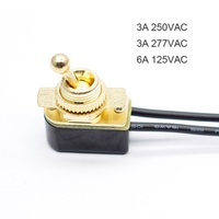 Interrupteur à bascule doré plaqué or 6A 125V avec câblage