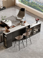 Meuble de bureau commercial haut de gamme de style médiéval en MDF, ensemble complet, bureau de réception pour salon de beauté