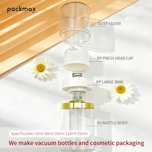 Flacon pompe sans air AS – 50ml 80ml 100ml 120ml 150ml Distributeur en plastique rechargeable pour cosmétiques - Product Image 6