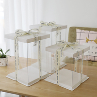 Grande boîte à gâteau mariage avec fenêtre en papier fleur en carton imprimé personnalisé
