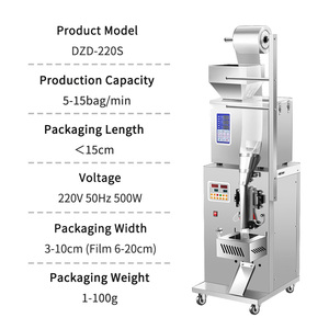 Máquina Empacadora Automática Multifuncional DZD-220 de <span class=keywords><strong>Precio</strong></span> de Fábrica para Sellado de 3 Lados de Bolsitas de Papel, Película y Lámina para Alimentos, Granulados y Azúcar - Product Image 2