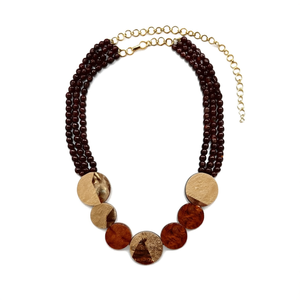 Collier géométrique à perles tendance en acier inoxydable 316L plaqué or PVD, durable, résistant, design multicouche, unisexe - Product Image 2