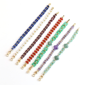 Collection de Bracelets Tressés en Pierre Naturelle Trèfle à Quatre Feuilles, Faits Main, Porte-Bonheur, Perles de Pierres Précieuses, Bracelet Jonc pour Femme, Bijoux Bohèmes - Product Image 4