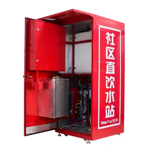 Máquina de venda automática de água potável pura 400GPD para uso externo por osmose reversa totalmente automática