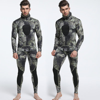 Vente en gros, camouflage imprimé, Super extensible, 1.5mm, mince, néoprène, genouillère, 2 pièces, combinaison de plongée, pêche sous-marine, pour hommes