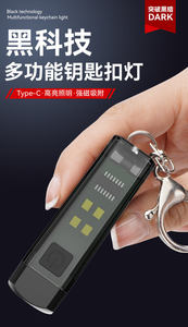 Nhỏ Keychain EDC đèn pin với còi ABS nhựa Type-C USB 200 lumens không thấm nước Móc Chìa Khóa ánh sáng Mini Chiếu sáng khẩn cấp - Product Image 5