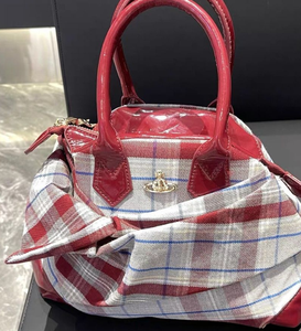 Bolso de Mano de Lona Retro Multifuncional, Cuadrado, Irregular, Rojo - Product Image 3