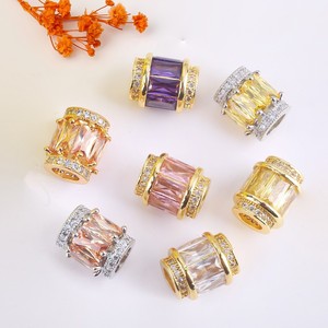 Color Preserving Loose Beads Emerald Cut Zircon Spacer Beads For <b>Bracelet</b> Making <b>Metal</b> Plated Jewelry Components - Product Image 1
