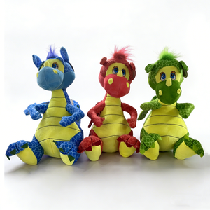 Peluche de dragon colorée et douce personnalisée avec un ventre jaune, adorable jouet pour les amateurs de dragons - Product Image 2